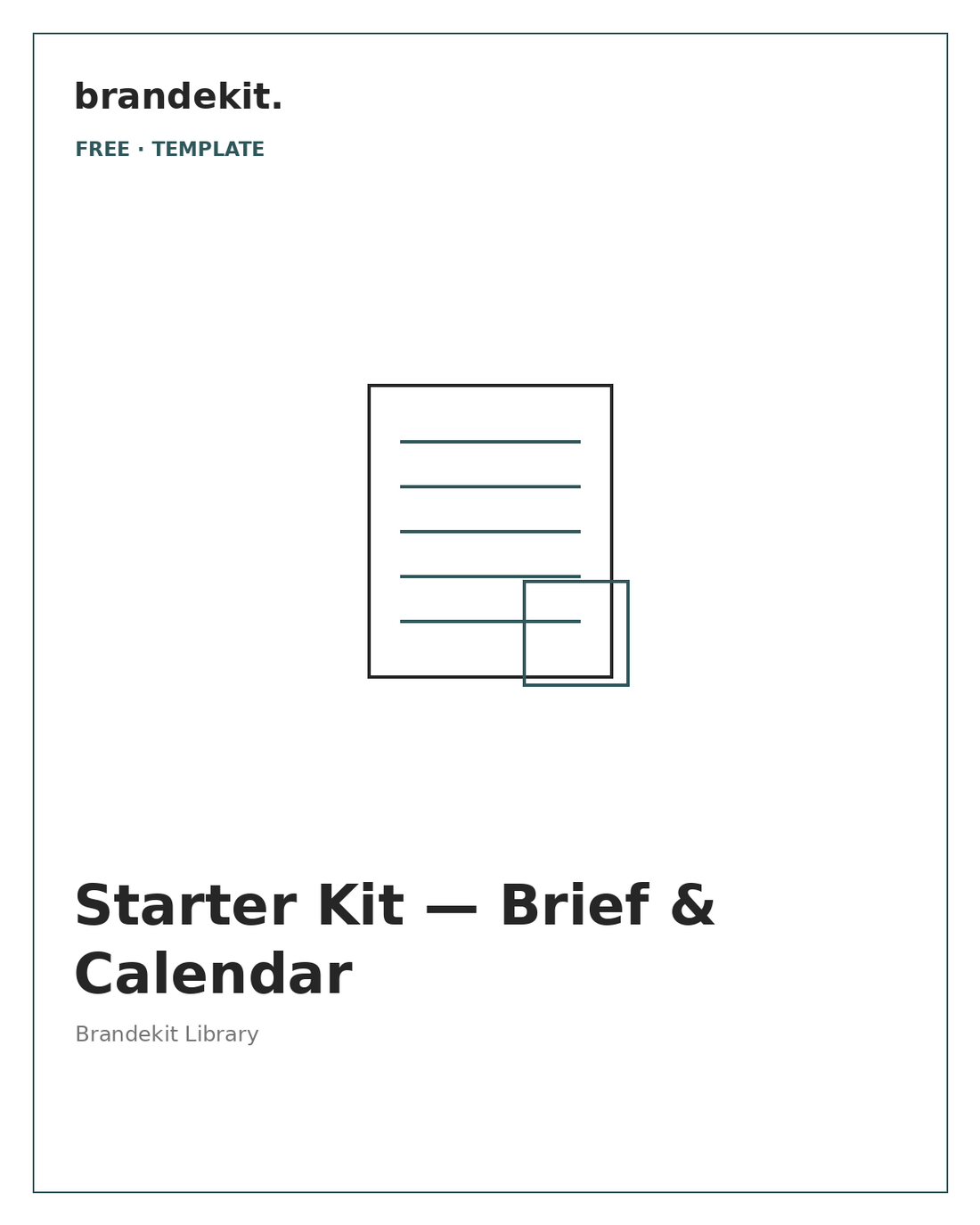 Brandekit Free Starter Kit — white teal line-art cover